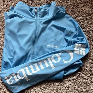 Men’s quarter zip Columbia. Like new. Baby Blue. Medium